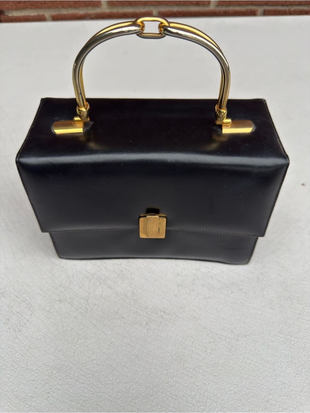 Kolmer-Olin Fontaine Bleau Hotel blackMiami Beach Purse Hand Bag 2 ToneHandles